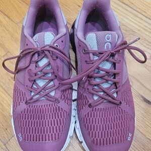 On Running Women's Magenta/mulberry and Gray Athletic Shoes
